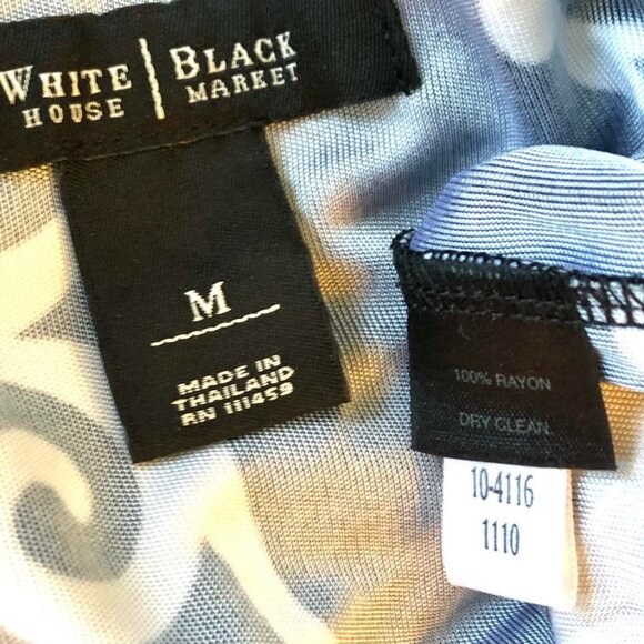 WHITE HOUSE BLACK MARKET Black Geometric Pattern Boat-neck Shift Dress M - Picture 5 of 5